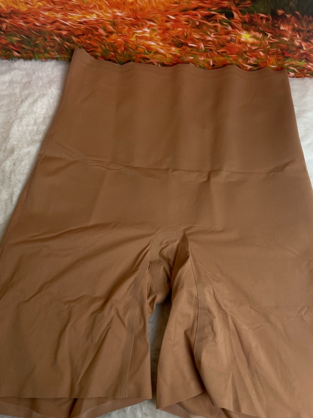 High-Waist Shaping Shorts in Caramel